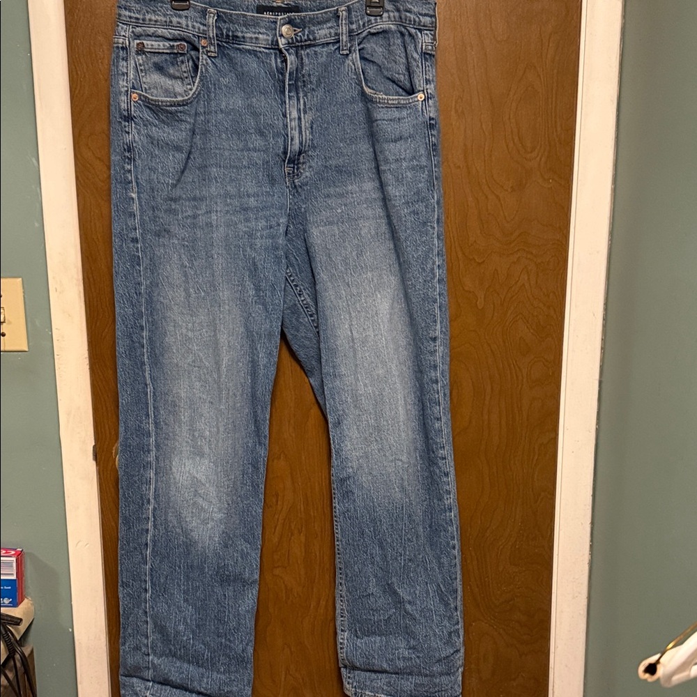 Aeropostale High Rise Baggy Blue Jeans size 14 reg